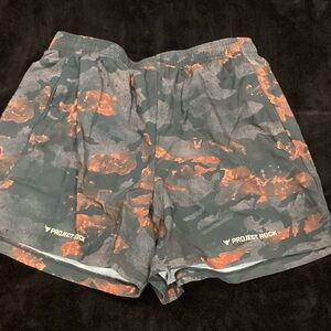 Under Armour Black and Orange Athletic Shorts